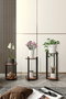 Hanah Home Flower Desk Round - Soporte de madera para plantas Nogal